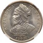 Panama. 25 Centesimos, 1904 NGC MS63