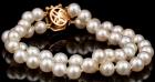 Lady's Fine Two Strand Pearl Bracelet with 14K Yellow Gold Box Clasp