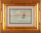 Baago&eacute;, Carl Emile, 19th Century Danish Painter of Seascapes, Original Oil On Panel
