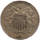 1867 Shield 5C. Rays PCGS EF45