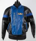 Rare, Never Worn Michael Jackson "Dangerous Heal The World Tour" Blue and Black Leather Bomber Jacket w/Suede Trim and MJJ Logo