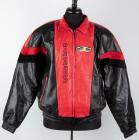 Rare, Never Worn Michael Jackson "Dangerous Heal The World Tour" Red and Black Leather Bomber Jacket w/Suede Trim and MJJ Logo o