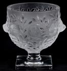 Lalique: Elizabeth Pedestal Vase Bowl Compote, Signed, Mint Condition