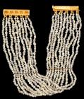 Most Unusual Ten Strand Rock Diamond Bracelet with Large 14K Yellow Gold Slide Clasp