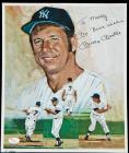 Mickey Mantle: Oversized Signed and Inscribed Print in his #7 Yankee Uniform, Authenticated by JSA